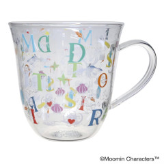 Japan Moomin Glass Mug - Moomin : Characters Silhouette Colorful