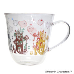 Japan Moomin Glass Mug - Moomin : Town Silhouette Colorful