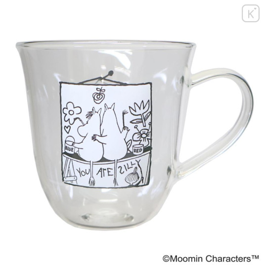 Japan Moomin Glass Mug - Moomintroll : Drawing Happy Moment - 1