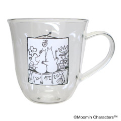 Japan Moomin Glass Mug - Moomintroll : Drawing Happy Moment