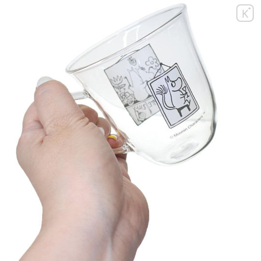 Japan Moomin Glass Mug - Moomintroll : Drawing Happy Moment - 2
