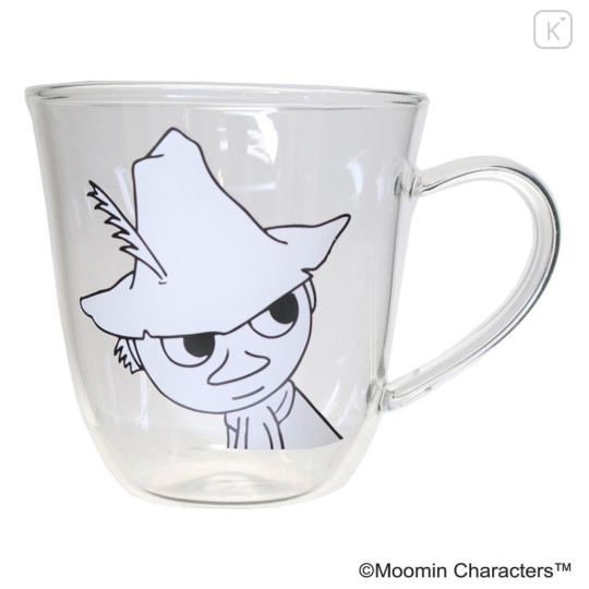 Japan Moomin Glass Mug - Snufkin : Face - 1