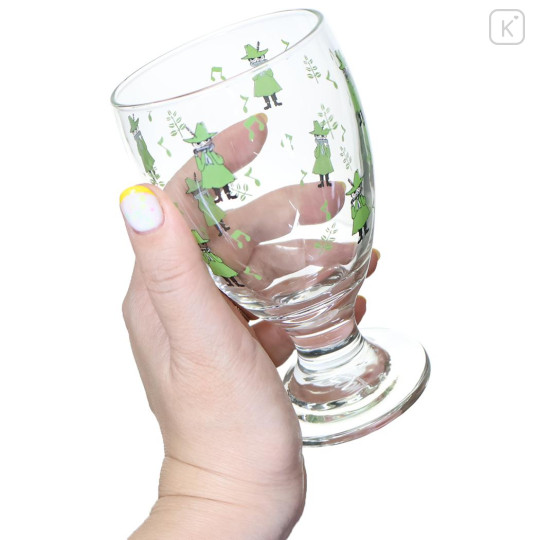 Japan Moomin Glass Cup - Snufkin : Music Green - 2