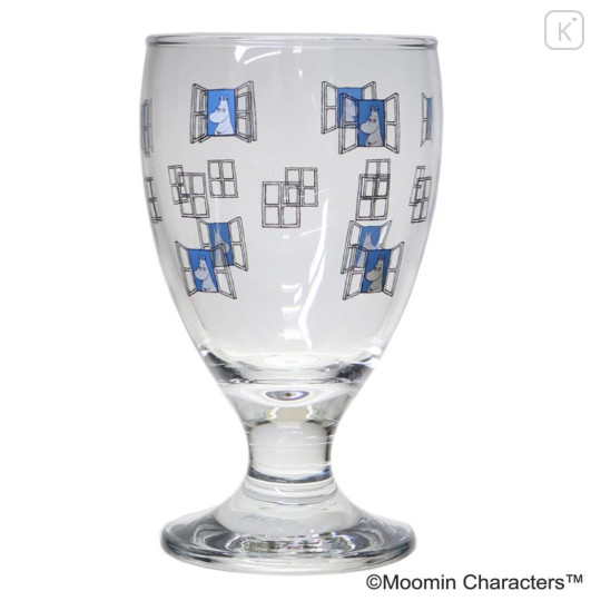 Japan Moomin Glass Cup - Moomintroll : Window Blue - 1