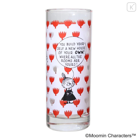 Japan Moomin Glass Tumbler - Little My : Build A House Flower White - 1