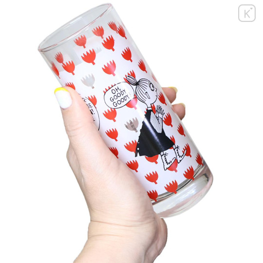 Japan Moomin Glass Tumbler - Little My : Build A House Flower White - 2