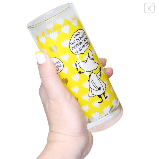 Japan Moomin Glass Tumbler - Snufkin : Flower Yellow - 2