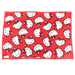 Japan Sanrio Fluffy Throw Blanket - Hello Kitty : Face Red