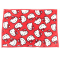 Japan Sanrio Fluffy Throw Blanket - Hello Kitty : Face Red - 1