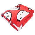 Japan Sanrio Fluffy Throw Blanket - Hello Kitty : Face Red - 3