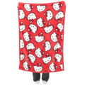 Japan Sanrio Fluffy Throw Blanket - Hello Kitty : Face Red - 4