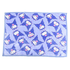 Japan Sanrio Fluffy Throw Blanket - Kuromi : Face Purple