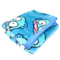 Japan Sanrio Fluffy Throw Blanket - Hangyodon : Face Turquoise - 3