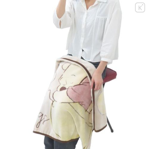Japan Disney Fluffy Blanket - Pooh : Enjoy Little Things - 4