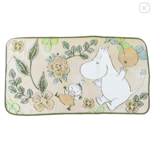 Japan Moomin Fluffy Blanket - Little My & Moomintroll : Happy Flower - 1