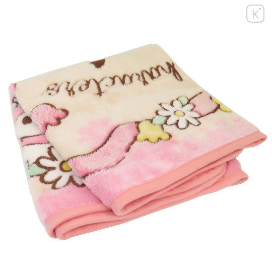Japan Sanrio Fluffy Blanket - Characters Flower Pink - 3