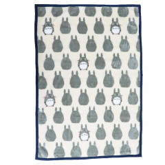 Japan Ghibli Fluffy Throw Blanket - Totoro : Grey Silhouette