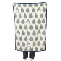 Japan Ghibli Fluffy Throw Blanket - Totoro : Grey Silhouette - 4