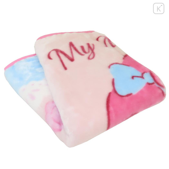 Japan Sanrio Fluffy Lap Blanket - My Melody : Rose Pink Blue - 3