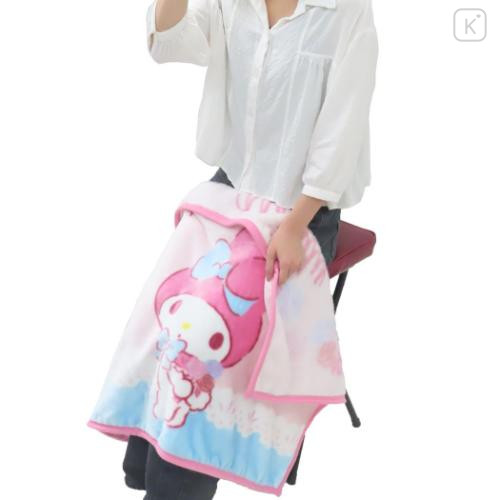 Japan Sanrio Fluffy Lap Blanket - My Melody : Rose Pink Blue - 4