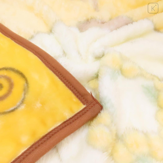 Japan Sanrio Fluffy Lap Blanket - Pompompurin : Friends Deep Yellow - 2