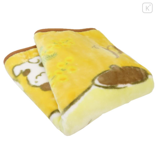 Japan Sanrio Fluffy Lap Blanket - Pompompurin : Friends Deep Yellow - 3