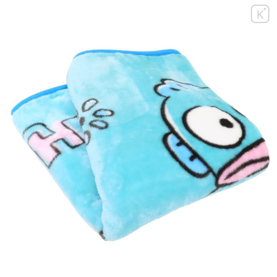 Japan Sanrio Fluffy Lap Blanket - Hangyodon : Fields Turquoise - 3