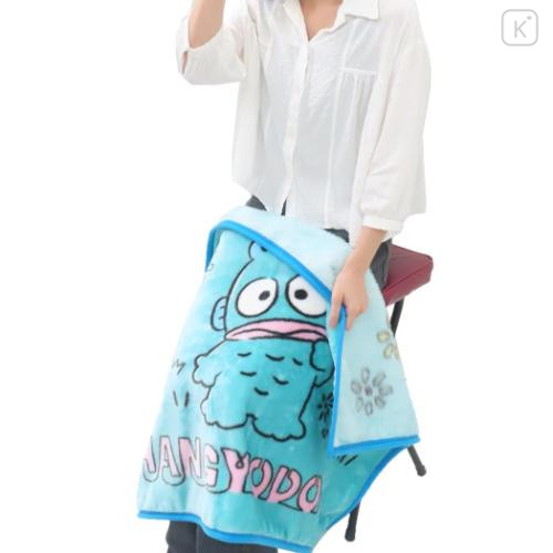 Japan Sanrio Fluffy Lap Blanket - Hangyodon : Fields Turquoise - 4