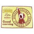 Japan Curious George Fluffy Lap Blanket - Good Morning - 1