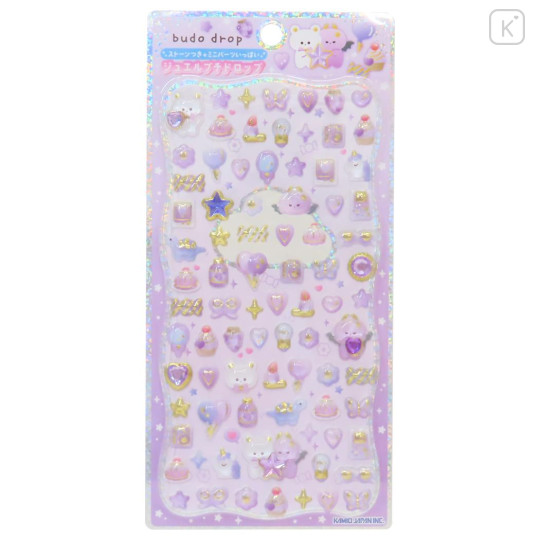 Japan 3D Gold Foil Jewel Sticker - Purple Theme - 1