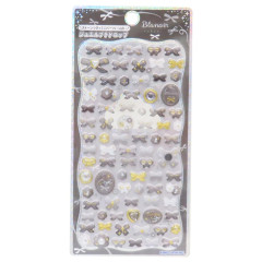 Japan 3D Gold Foil Jewel Sticker - Black Ribbon