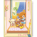 Japan San-X 6+1 Pockets A4 Clear File Holder - Rilakkuma Stay with Me Pancake - 1