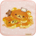 Japan San-X Mini Towel Handkerchief - Rilakkuma Stay with Me Pancake Pink - 1