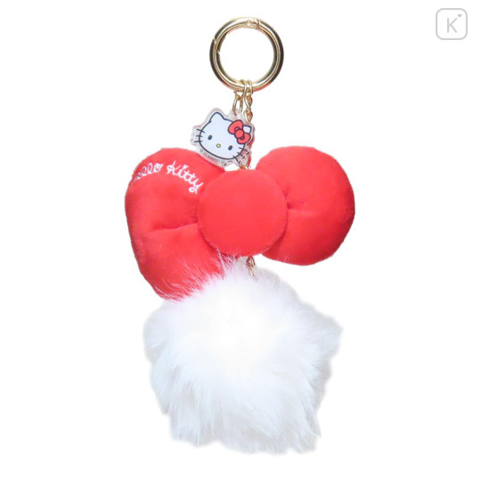 Japan Sanrio Dangling Tail Mascot Bag Charm - Hello Kitty : Big Ribbon - 1