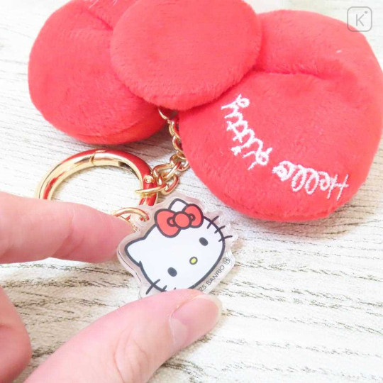 Japan Sanrio Dangling Tail Mascot Bag Charm - Hello Kitty : Big Ribbon - 3