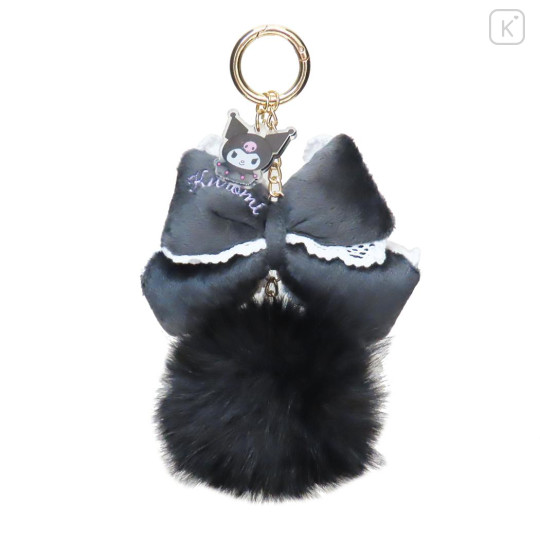 Japan Sanrio Dangling Tail Mascot Bag Charm - Kuromi : Big Ribbon - 1