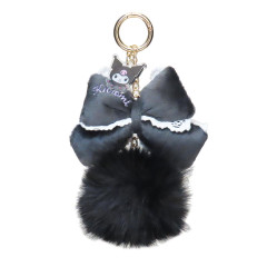 Japan Sanrio Dangling Tail Mascot Bag Charm - Kuromi : Big Ribbon