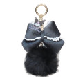 Japan Sanrio Dangling Tail Mascot Bag Charm - Kuromi : Big Ribbon - 1
