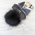 Japan Sanrio Dangling Tail Mascot Bag Charm - Kuromi : Big Ribbon - 2