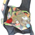 Japan Sanrio Eco Shopping Bag With Pouch - Tan Swimsuit Party Hibiscus Black - 3
