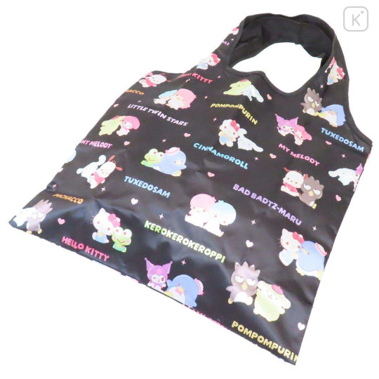 Japan Sanrio Eco Shopping Bag With Pouch - Characters Black - 2