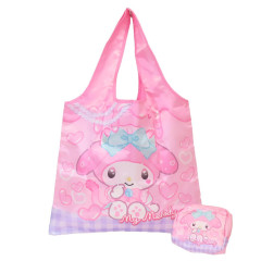 Japan Sanrio Eco Shopping Bag With Pouch - My Melody : Cat Performance Pink