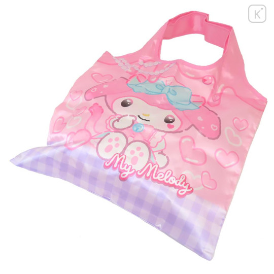 Japan Sanrio Eco Shopping Bag With Pouch - My Melody : Cat Performance Pink - 2
