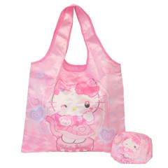 Japan Sanrio Eco Shopping Bag With Pouch - Hello Kitty : Cat Performance Pink