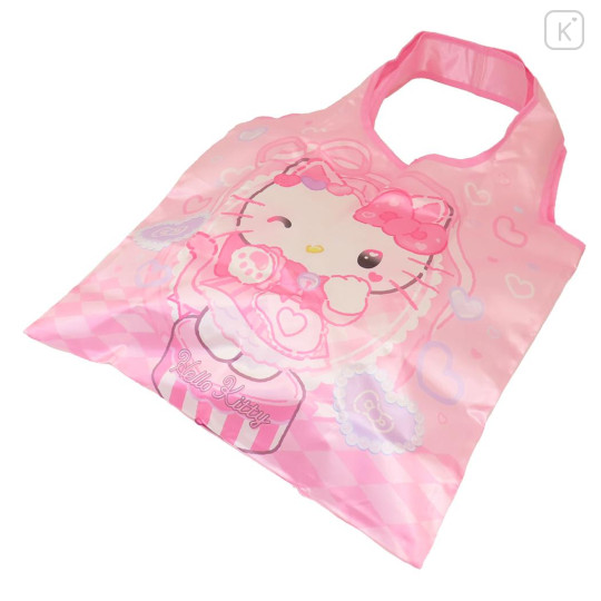 Japan Sanrio Eco Shopping Bag With Pouch - Hello Kitty : Cat Performance Pink - 2