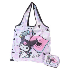 Japan Sanrio Eco Shopping Bag With Pouch - Kuromi : 20th Anniversary Black Pink