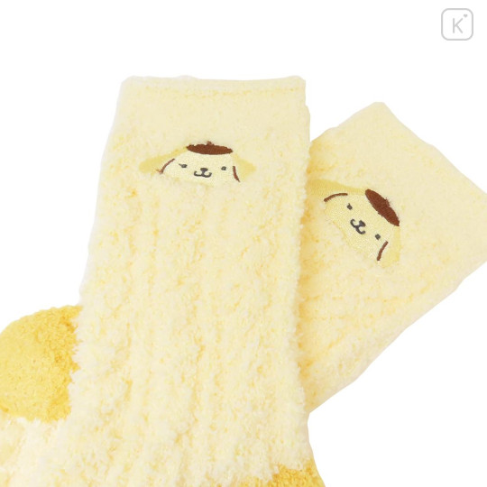 Japan Sanrio Knitted Boa Socks - Pompompurin : Yellow - 2
