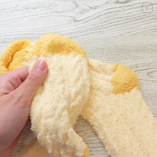 Japan Sanrio Knitted Boa Socks - Pompompurin : Yellow - 3