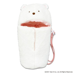 Japan San-X Plastic Bottle Holder with Strap - Sumikko Gurashi : Shirokuma Fluffy