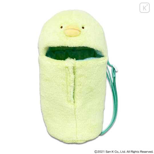 Japan San-X Plastic Bottle Holder with Strap - Sumikko Gurashi : Penguin? Fluffy - 1